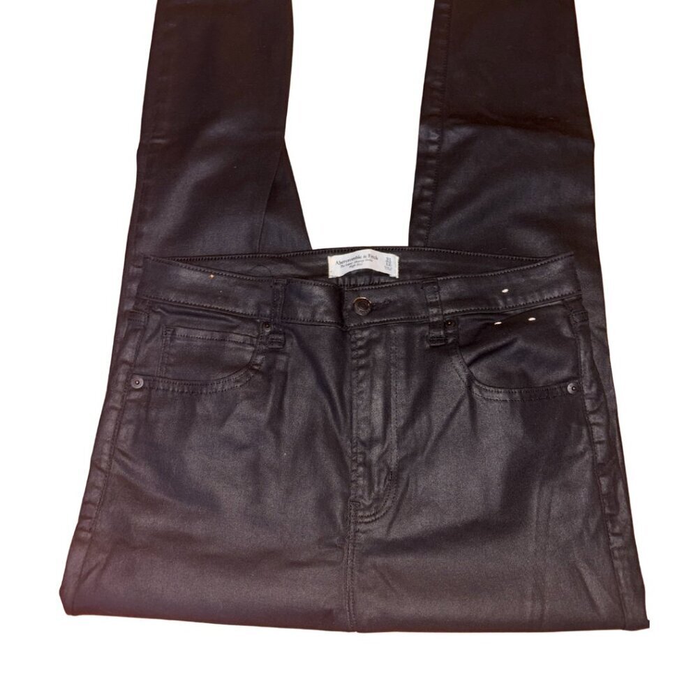 41. Abercrombie & Fitch “The Super Skinny” Shiny Ankle Jeans High Rise Size 12S - Picture 4 of 5
